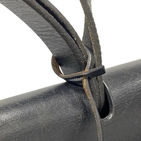 Auth HERMES Her Bag MM - Black Toile Officier Box Calf Square H Handbag - Picture 10 of 16